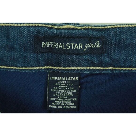 Imperial Star Skort Girls 12 Denim Blue Jeans Adjustable Waist Pockets - Picture 4 of 4